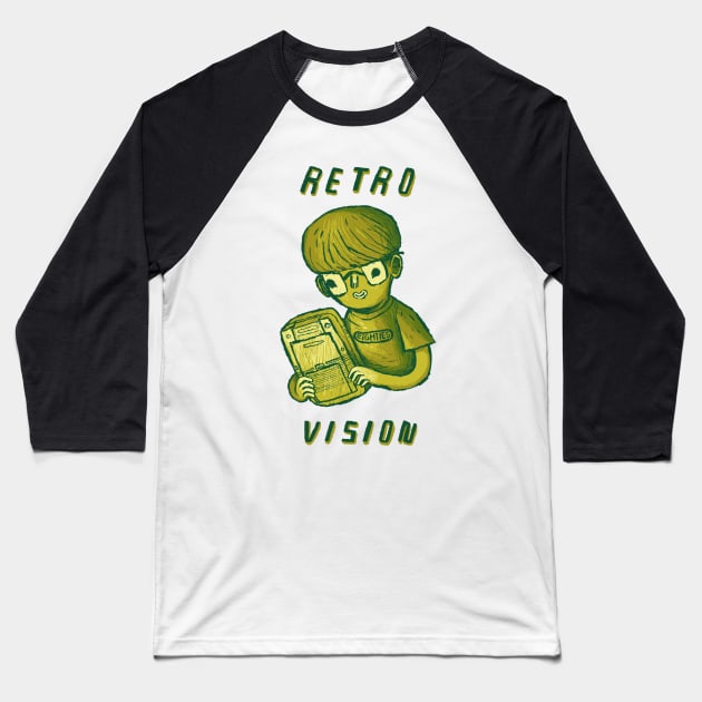 retro vision Baseball T-Shirt by Louisros